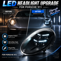 Ensemble de phares LED BK pour Porsche 911 2013-2018 992, style Matrix, accent bleu, DRL, clignotants séquentiels, Plug and Play