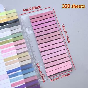 Juego de 6 Etiquetas Adhesivas Largas Multicolores Súper Resistentes, Diseño de Regla, para Clasificación de Documentos de Oficina, Estudio y Cuadernos - Product Image 2