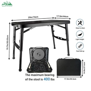 Wayon Modern Height Adjustable <strong>Small</strong> Folding Plastic Dining <strong>Table</strong> Portable for Outdoor Use Eating - Product Image 6