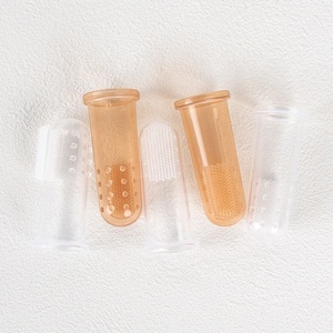 <span class=keywords><strong>Brosse</strong></span> à dents pour bébé en silicone souple Gloway Oem sans BPA, résistante à 120 degrés, pour l'apprentissage de la propreté des doigts, 6 à 12 mois - Product Image 1