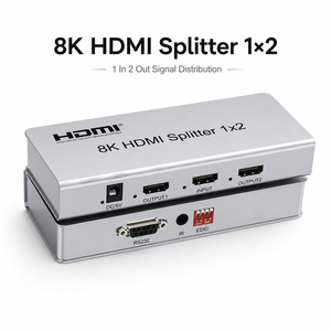 Répartiteur <span class=keywords><strong>HDMI</strong></span> 8K <span class=keywords><strong>60Hz</strong></span> 1x2, 1 entrée 2 sorties, commutateur <span class=keywords><strong>HDMI</strong></span> 2.1, 48 Gbps, prise en charge EDID RS232 IR, <span class=keywords><strong>4K</strong></span> 120Hz <span class=keywords><strong>HDR</strong></span> pour PS5 Xbox Moniteur TV - Product Image 1