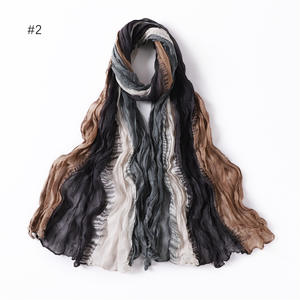 Hijab serti balinais progressif arc-en-ciel couleur mince froissé musulman dames châle - Product Image 6