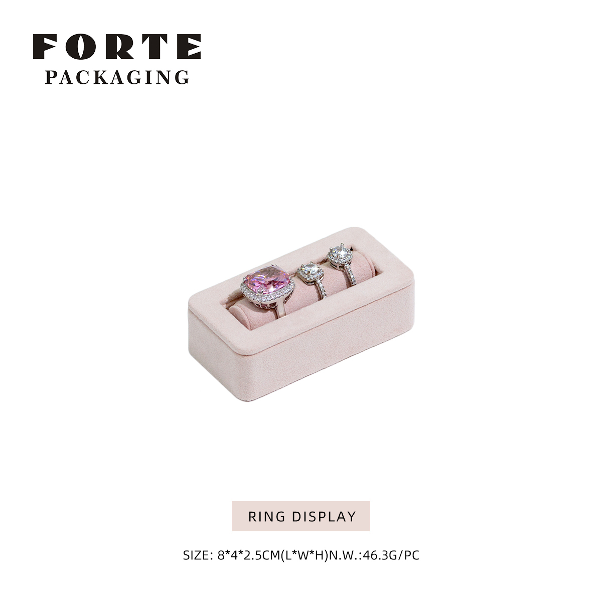 Présentoir à bagues rose clair