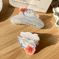 Pinces à cheveux de Pâques en gros, motif lapin nuage, en acétate, mignonnes, haut de gamme, type requin, personnalisables