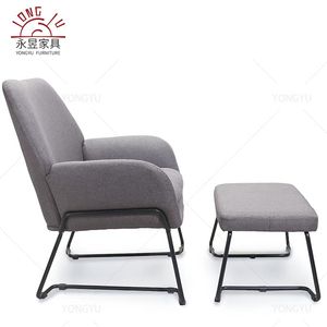 Đương đại phong cách màu xám bông vải phòng chờ ghế Ottoman thiết lập hiện đại thời trang ghế bành giọng ghế + Ottoman phòng khách - Product Image 3