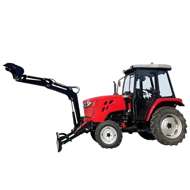Mini Tractor 30 Hp 40 Hp 50hp 2 Wd 4 Wd Compact Farm Wheel Tractor With digger For Agriculture Made In China