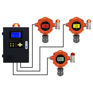 Detektor Alarm Gas tetap industri dudukan dinding dengan Panel kontrol untuk sistem kebocoran Gas mudah terbakar atau beracun