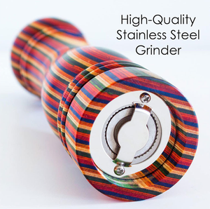 Customizable Rainbow Wood <b>Pepper</b> Mill, Colorful Layered Wooden Salt & <b>Pepper</b> <b>Grinder</b>, Kitchen Spice Tool with OEM Logo - Product Image 4