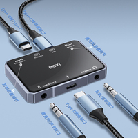 Fuallwin pour Apple Android 2-en-1 Convertisseur de Streaming en Direct Stéréo 3D Boîtier Adaptateur de Diffusion en Direct Type-C