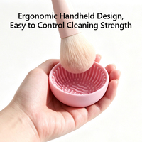 Nettoyeur de pinceaux de maquillage en silicone personnalisé, outil de lavage portable avec bol de nettoyage, laveur manuel d'éponges de beauté pour les voyages et la maison