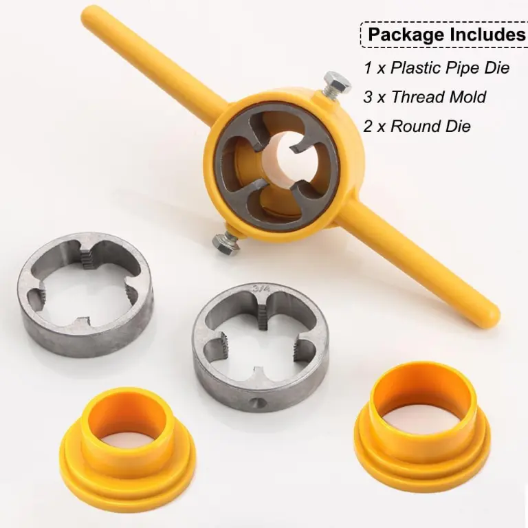 6Pcs PVC Thread Maker Tool ABS Pipe Round Die Set with 3 Dies 1/2", 3/4" and 1" NPT Die Set for PVC Threading
