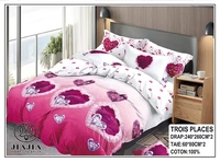Parure de lit 4 pièces en coton style africain Jimmy avec taies d'oreiller pour l'hiver, disponible en tailles King, Queen, 3 places et 2 places, motifs variés