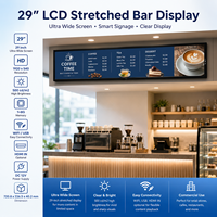 Écran LCD publicitaire numérique professionnel de 29 pouces, format barre, pour affichage commercial intérieur, solution de promotion pour la vente au détail