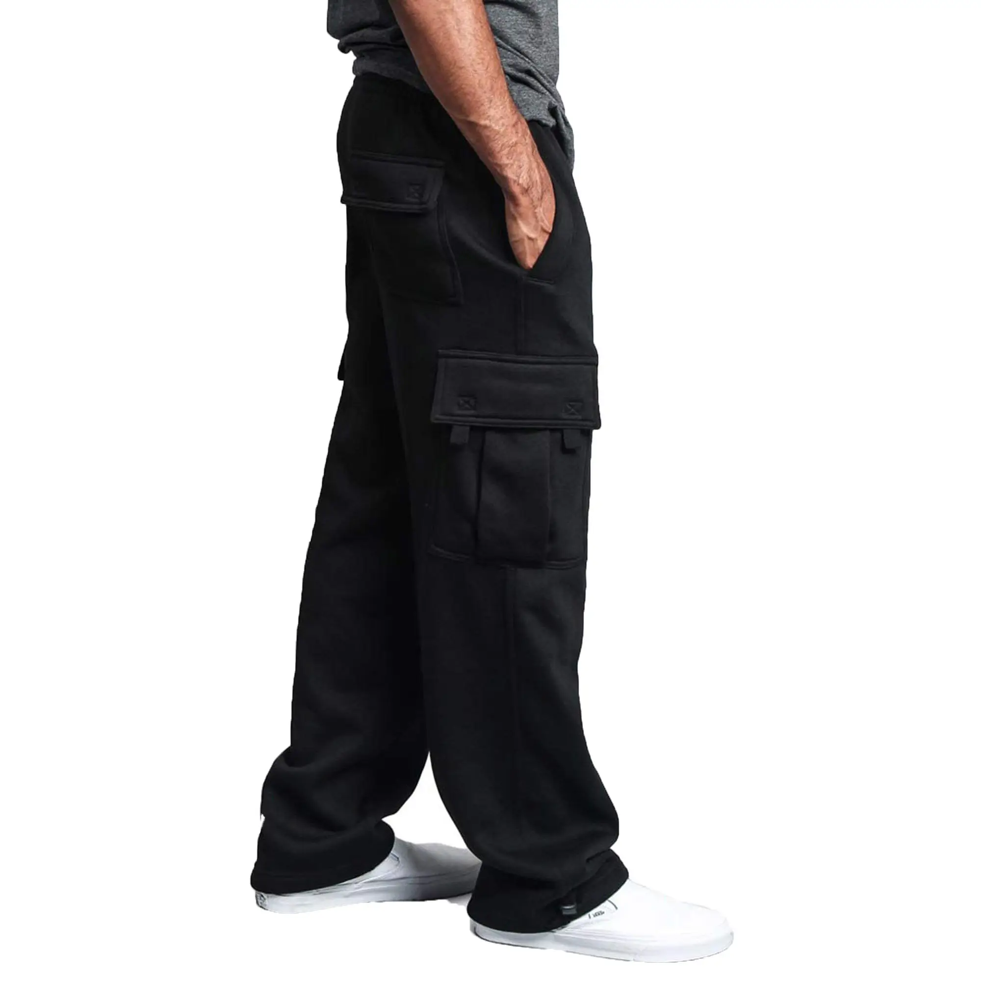 Штаны-карго мужские спортивные, джоггеры с карманами, тяжелый флис, свободного кроя, спортивные брюки высокого качества