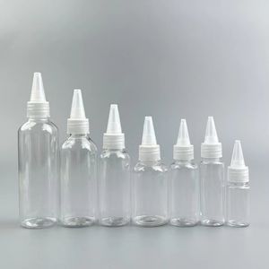 Bouteille d'emballage vide d'applicateur d'huile de cheveux en plastique transparent de 10ml 15ml 30ml avec le chapeau de distribution ouvert par torsion - Product Image 5