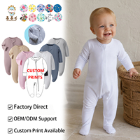Pakaian Bayi Baru Lahir Guai Custom 95% Bambu Butik, Romper Jumpsuit, Baju Tidur Balita, Piyama CPC