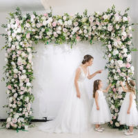 Bouquet de mariée SPR en promotion – Mur floral artificiel en soie (roses et hortensias) pour décoration de scène de mariage