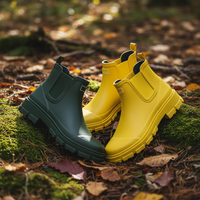Bottes de pluie en caoutchouc imperméables à logo personnalisé, bottes Wellington, bottes Chelsea pour femmes, bottes d'hiver et d'automne, bottes à talon compensé