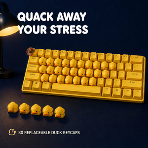 Clavier mécanique de jeu rétroéclairé RVB à 60 %, 61 touches, filaire USB-C, thème Canard, son de couinement amusant, anti-stress, logo personnalisé - Product Image 1