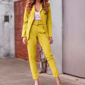 ZC H3C61209 2020 Lady Working SuitsピンクBlazer Women Yellow Plus Size Office Ladies Business Blazer Suit