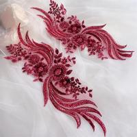 Nouveaux accessoires de robe de mariée en dentelle brodée de paillettes colorées vintage bricolage perle