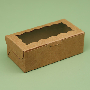 Boîtes à gâteaux en papier pliables simples avec fenêtre transparente, recyclables, option gaufrage, couleur personnalisée, pour sushi, bonbons, biscuits - Product Image 1