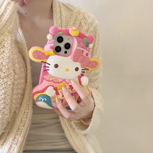 Custodia per Telefono in Silicone Reale Antiurto con Simpatico Gatto Portafortuna <span class=keywords><strong>Rosa</strong></span> Cartoon per <span class=keywords><strong>13</strong></span> 14 15 16 <span class=keywords><strong>Pro</strong></span> Max - Product Image 2