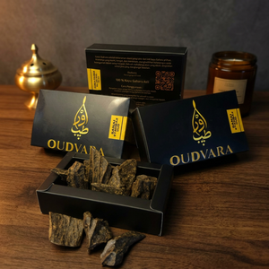 Oudvara Sanai Syahbaz Oud 100g, un oud de qualité supérieure avec un parfum profond et captivant, idéal pour la combustion du bakhoor. - Product Image 2