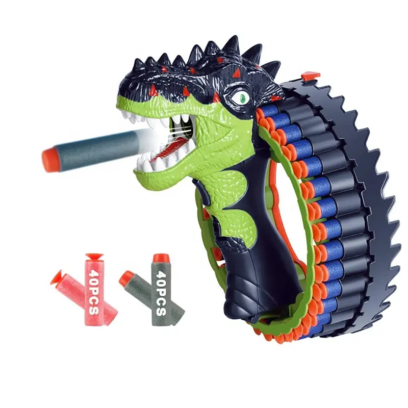 Dinosauro giocattoli pistola automatica mitragliatrice elettrica bambini adulti giocattolo rotante giochi di tiro pistole Blaster Indoor Outdoor Play Toys