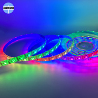 Bande LED intelligente RGBIC DMX, étanche, multicolore numérique, avec contrôleur, LED RVB 5050 adressables individuelles 12V WS2815