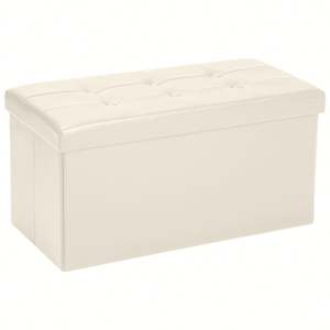 Repose-pieds pliable en similicuir, pouf de rangement, cube en cuir PU, repose-pieds pour salon et chambre à coucher - Product Image 2