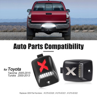 Feux arrière à LED de style X chromés argentés pour plaque d'immatriculation Toyota Tacoma 2005-2015 pour Tundra 81270-0C021, lot de 2