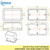 Boîtier Électrique en Plastique ABS 62*37*25mm, Petite Boîte de Jonction Électronique en ABS, Boîtier de Protection pour Instrument DIY