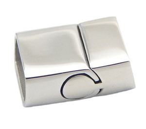 चीन निर्माण तेजी से वितरण 11.5x6mm सादे फ्लैट गोंद-पर चमड़े के गहने कंगन clasps के ताले शीर्ष गुणवत्ता स्टेनलेस स्टील - Product Image 1