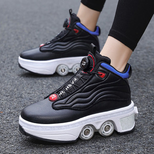 Heely Roller Skates Double Row Four Wheels One Button Retractable For Kids Adults Boys Girls Size 33 To 43 - Product Image 2