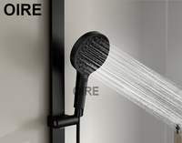 Ensemble de robinetterie de douche thermostatique en laiton massif noir mat Kaiping Oire pour salle de bain