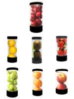 Emballage de tube rond de cylindre en plastique d'acétate recyclable personnalisé avec l'emballage de tube rond de conteneur de fruit de poignée