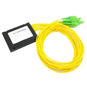 FTTH 1x8 1x32 1x64 Fibra Óptica Equipamento PLC Splitter Single Mode ABS Box Module Optical PLC Optic Splitter Module