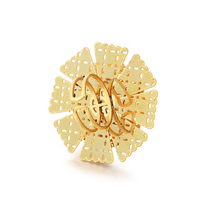 Bague géométrique multicouche en acier inoxydable haut de gamme, style rétro européen et américain, motif <span class=keywords><strong>tournesol</strong></span>, style <span class=keywords><strong>cour</strong></span>, pour femme, dorée et tendance - Product Image 5