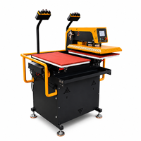 Presse à chaud automatique à double station avec écran tactile PLC, machine de transfert thermique pneumatique haute pression pour vêtements