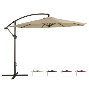 Outdoor Cantilever 3M Beach Banana Parasol Garden Sun Umbrella with Bracket
