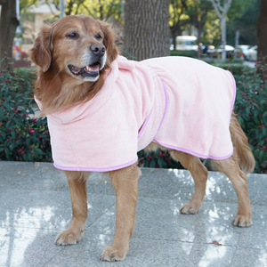 Peignoir pour animaux de compagnie Golden Retriever et Labrador, en polaire corail, séchage rapide, absorbant, utilisation quatre saisons - Product Image 2