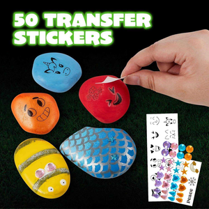 Kit de peinture sur roche en plastique éducatif DIY, arts et artisanat STEM, qui brille dans <span class=keywords><strong>le</strong></span> noir, pour garçons et filles, cadeau - Product Image 2