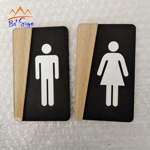 Placa de letrero de baño personalizada BS +, señalización de baño para casa, letrero de baño para hombres y mujeres, tablero de letrero de baño para mujer y hombre