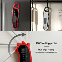 Thermomètre alimentaire numérique pliable à lecture ultra-rapide (0,6 s) avec grand écran LED pour la cuisine, la cuisson des aliments, la viande, la grillade et l'utilisation au four