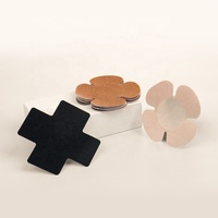 Vente en gros de cache-seins en tissu satiné ultra-mince couvre-tétons jetables sexy autocollants fleur coeur adhésif invisible sans couture