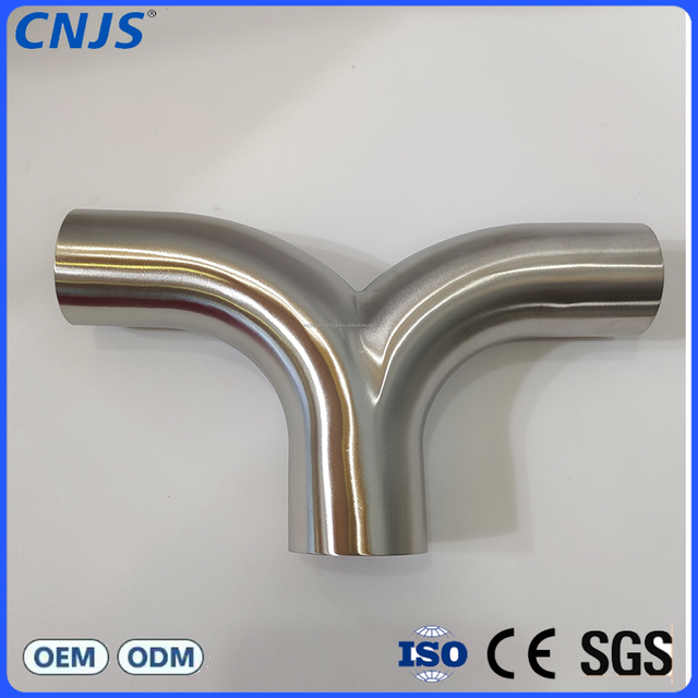 CNJS 316 Stainless Steel Universal 3-Way 19mm Y-Shape Exhaust Tube Polished Pipe Tee Piece Universal Pipe Fittings
