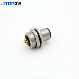 M12 4pin một mã nữ hàn không thấm nước kim loại phía trước gắn kết ổ cắm ổ cắm kết nối - Product Image 2
