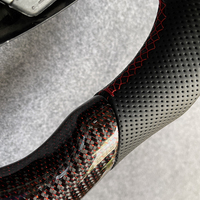 Volant LED en fibre de carbone avec fils rouges personnalisés pour Nissan 370Z Z34 JUKE et Infiniti FX35/37/50 QX70 – Amélioration des intérieurs