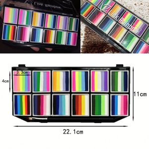 ชุดสีเพ้นท์หน้ารูปเค้กสีรุ้งสำหรับเด็ก แต่งหน้าฮาโลวีนและคริสต์มาส สักลายชั่วคราวบนร่างกาย 12 สี ได้รับการรับรองมาตรฐาน CE - Product Image 6